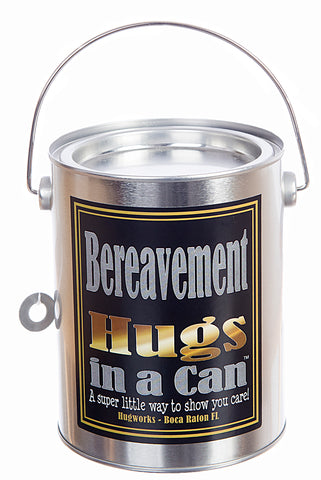 Hugs in a Can Bereavement Hugs teddy gram.